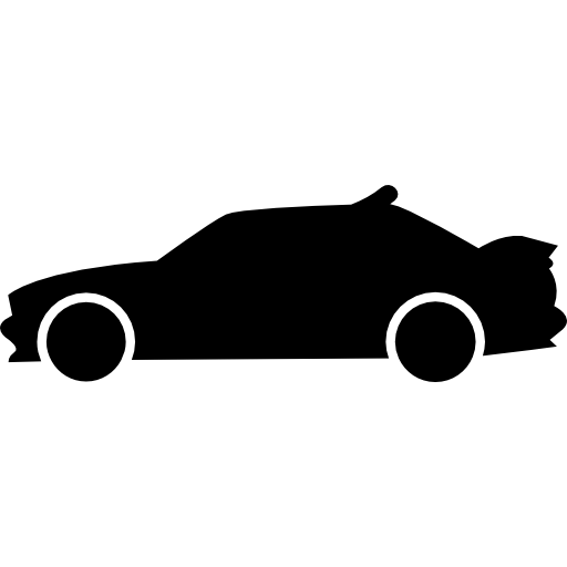 Racing car side view silhouette